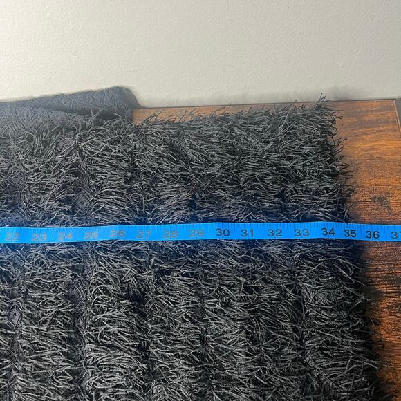 BCBGMaxAzria Black Velma Long-Sleeve Fringe Dress LBD Little Black Dress Size M - Picture 13 of 15